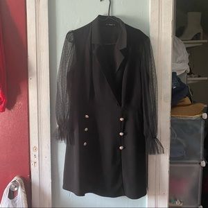 SHEIN sheer sleeved dress with buttons on front, size XL